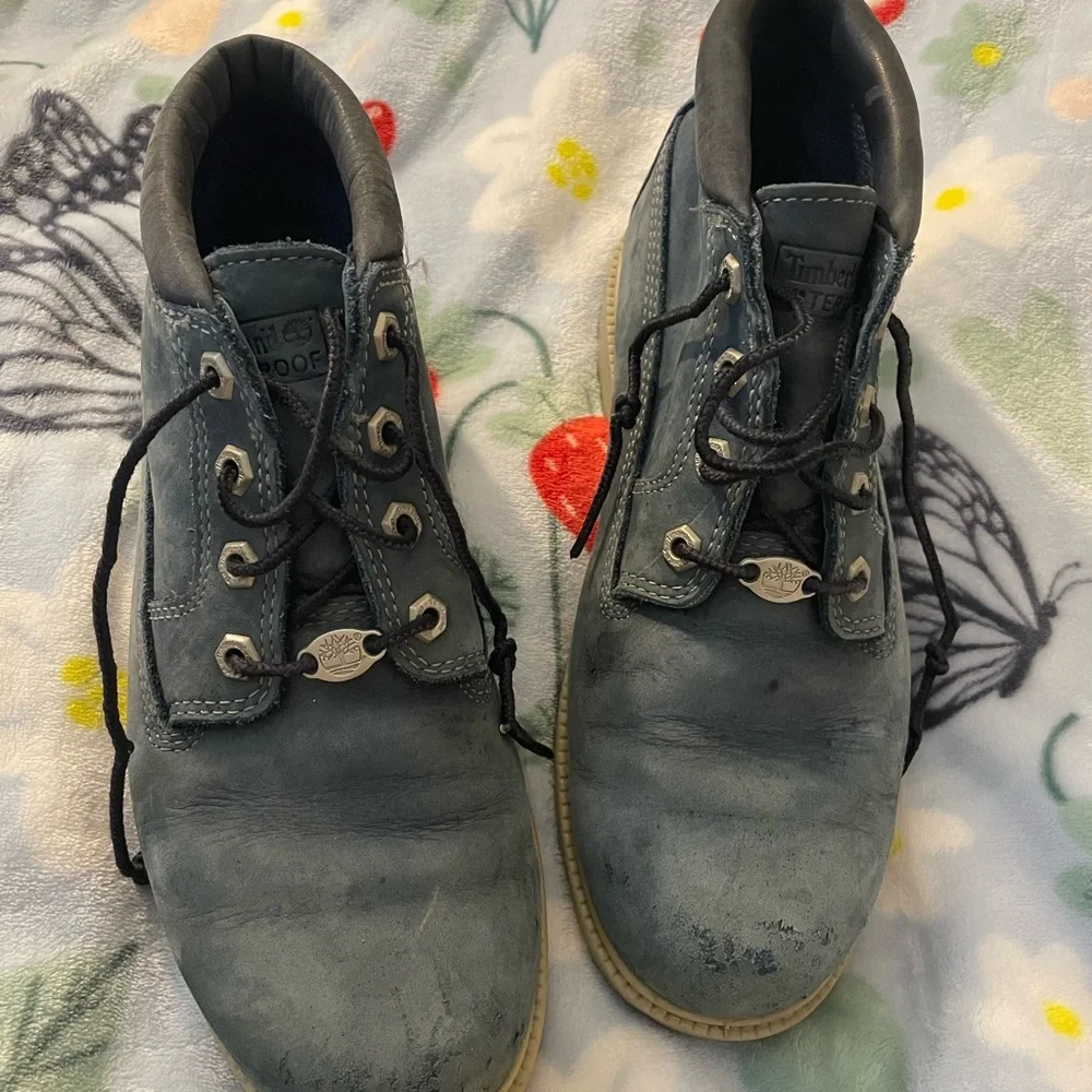 Men’s Blue Leather Timberland Booties